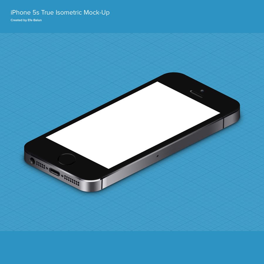 iPhone 5s True Isometric PSD