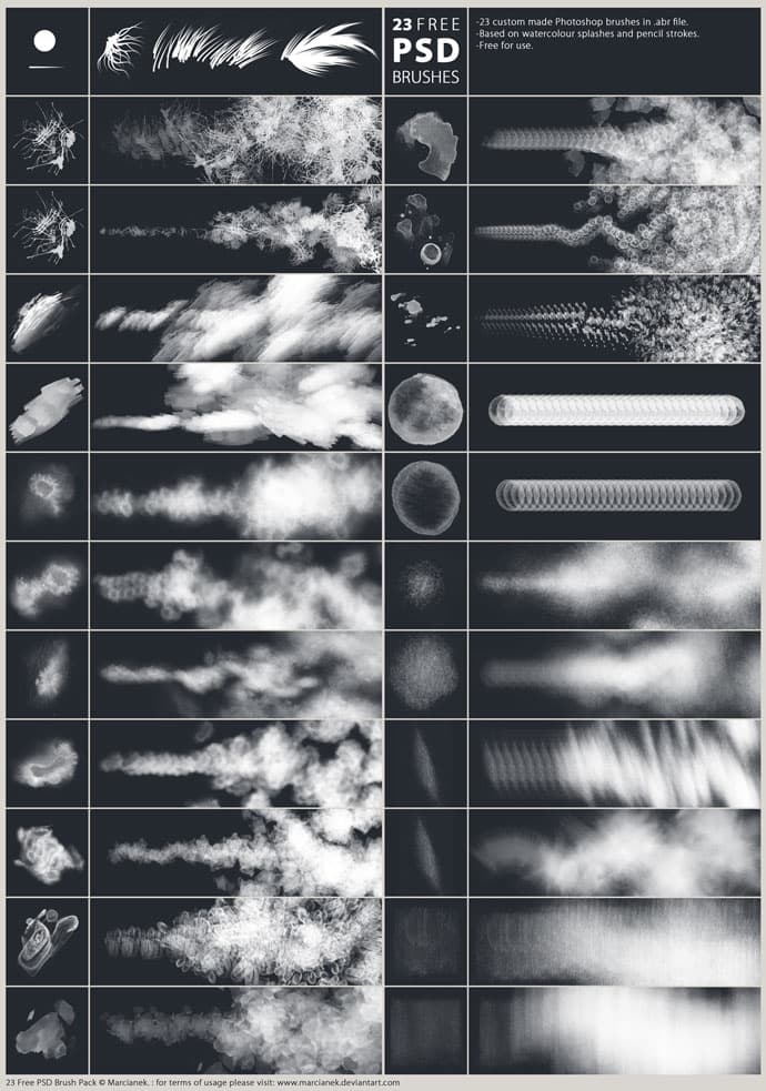 23 Free Brushes for Adobe Photoshop - Schematic