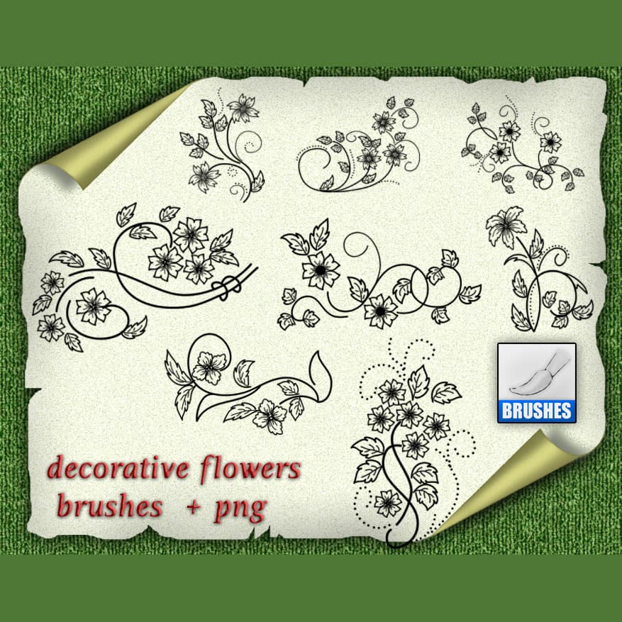 Decorative Flowers Brushes