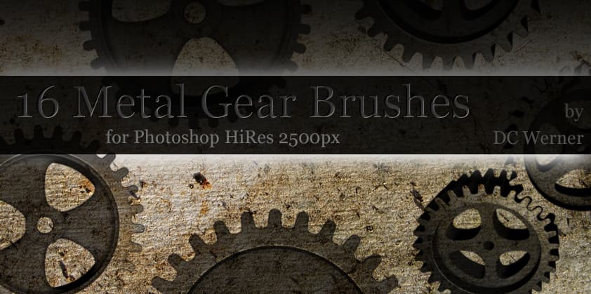 16 Metal Gear Photoshop Brushes HiRes