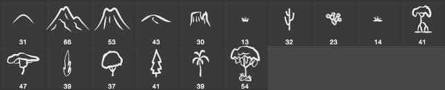 Nature Brush Set for Cartography - Schematic