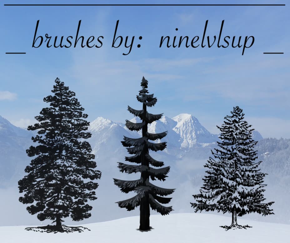 3 Pine Tree PS Brushes