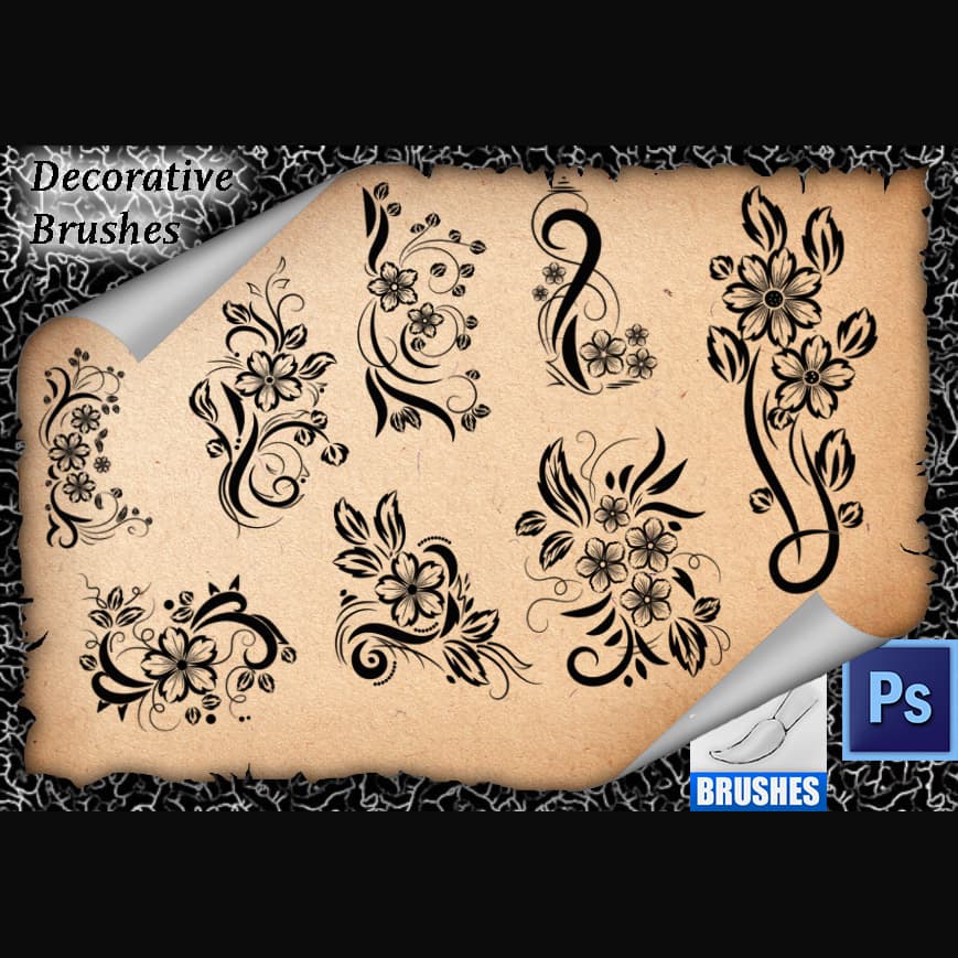 8 Flourish Decorative Brushes