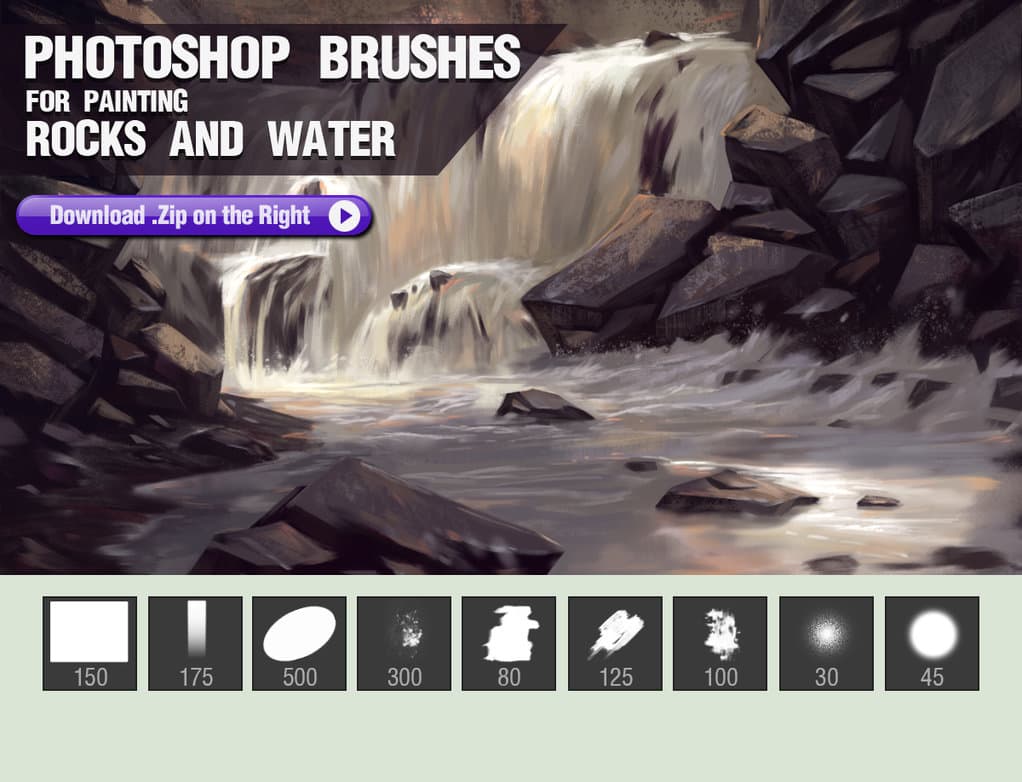 Painting Rocks and Water Brushes