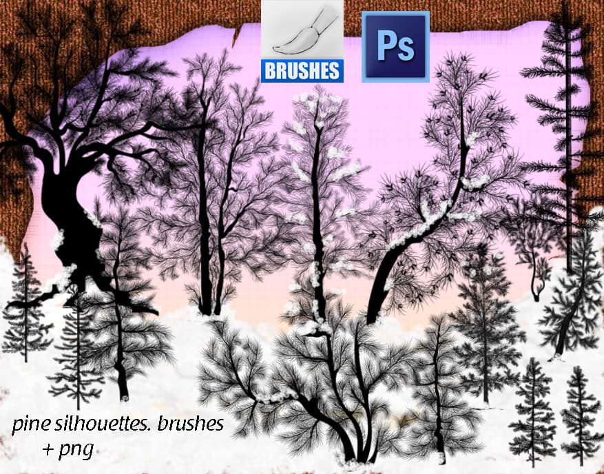 Pine Silhouettes Brushes