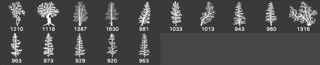 Pine Silhouettes Brushes - Schematic