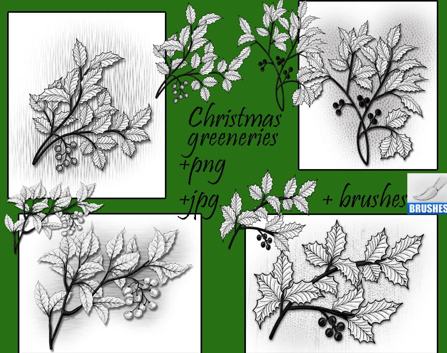 Christmas Greeneries Brushes