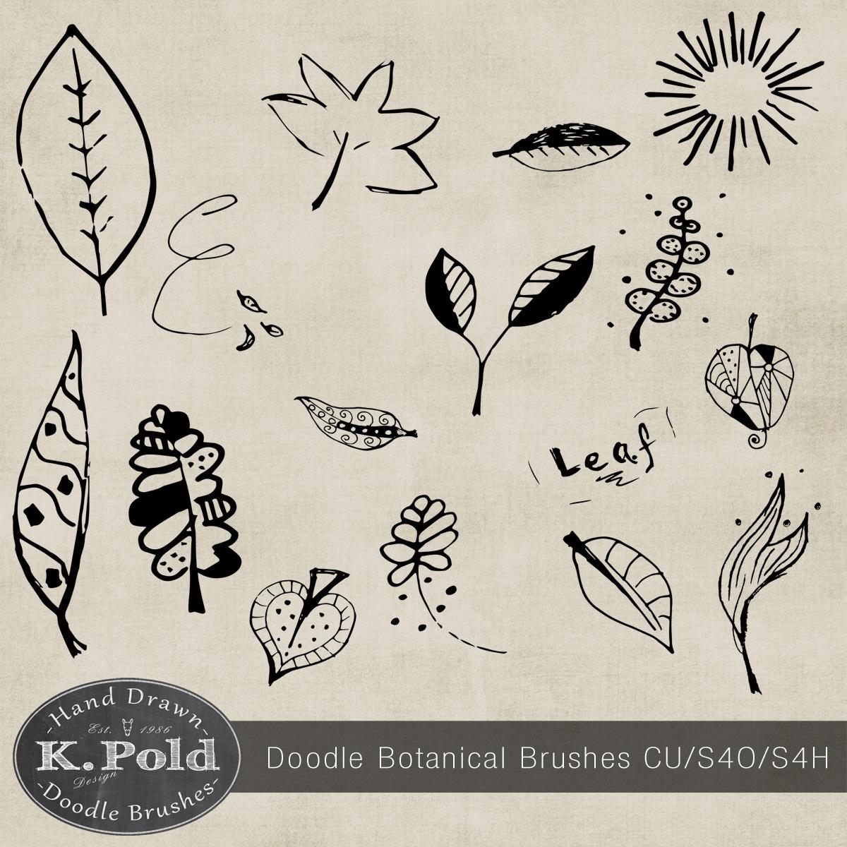 Botanical Doodle Photoshop Brushes