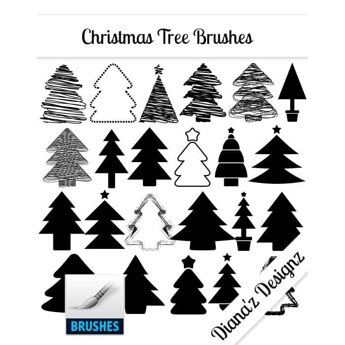 32 Christmas Tree Brushes
