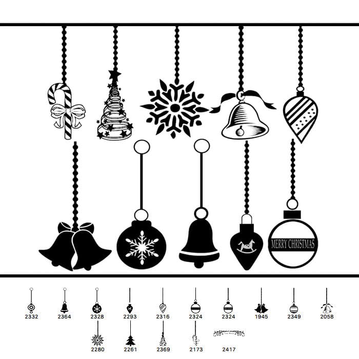 14 Christmas Ornament Brushes - Preview 1
