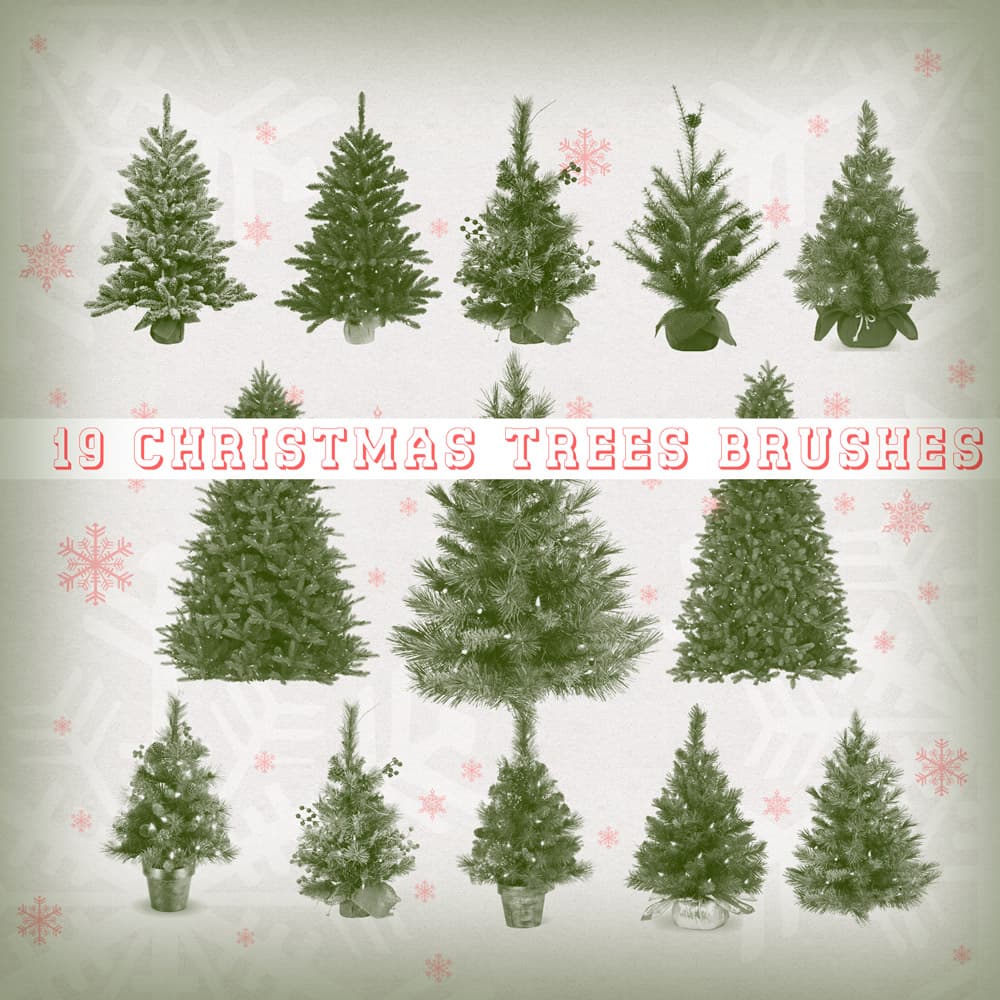 19 Christmas Trees Brushes