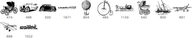 12 Vintage Vehicles Brushes - Schematic