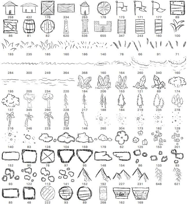 108 Map Making Brushes - Schematic