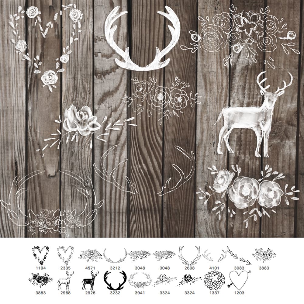 Flowers and Antler Brushes