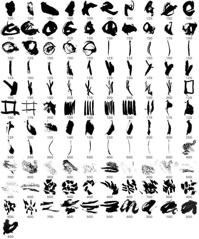 111 Ink Photoshop Brushes - Schematic