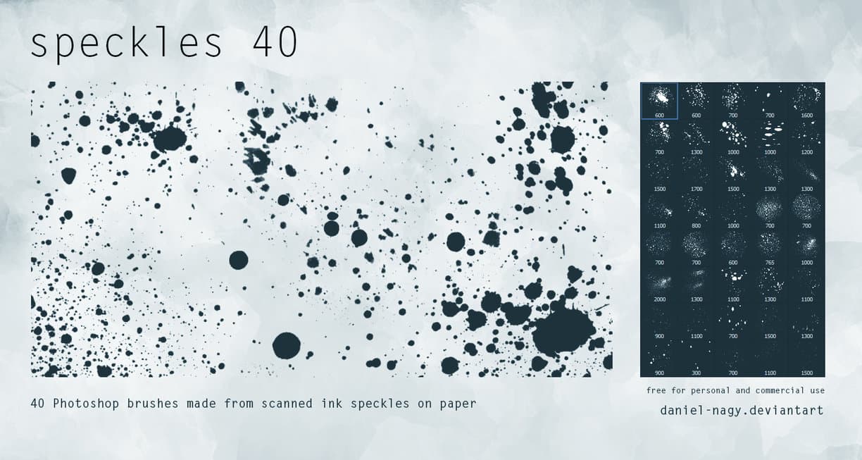 40 Speckles Free PS Brushes