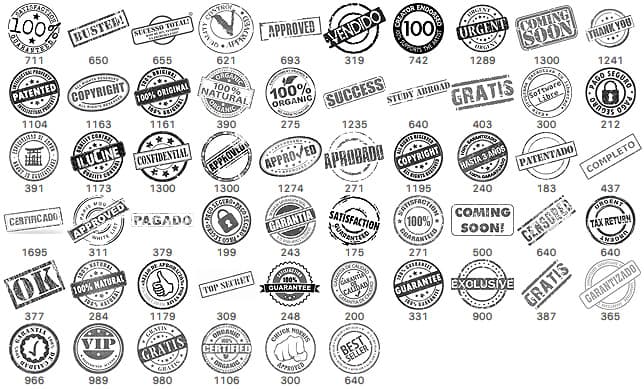 Quality and Guarantee Badges Brushes - Schematic