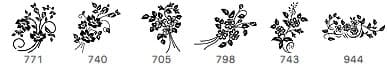 6 Free Spring Flower Ornaments - Schematic