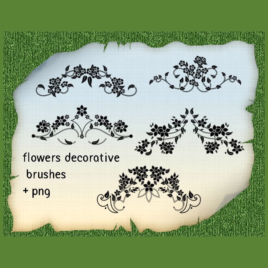Set of 5 Floral Ornament Brushes