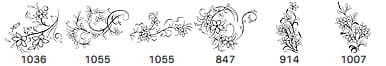 6 Floral Decorative Brushes - Schematic