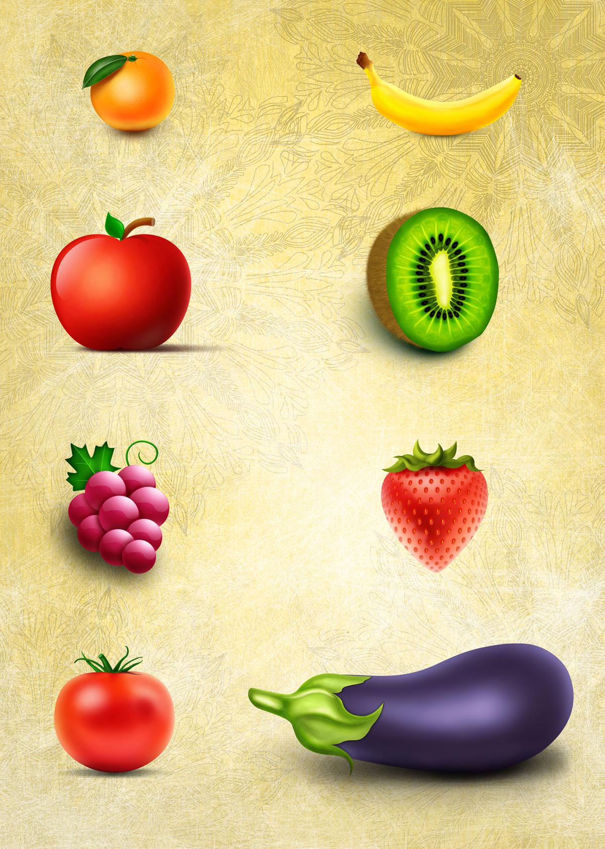 Vegetables and Fruits free PSD