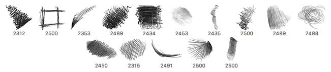 15 Colored Pencil PS Brushes - Schematic