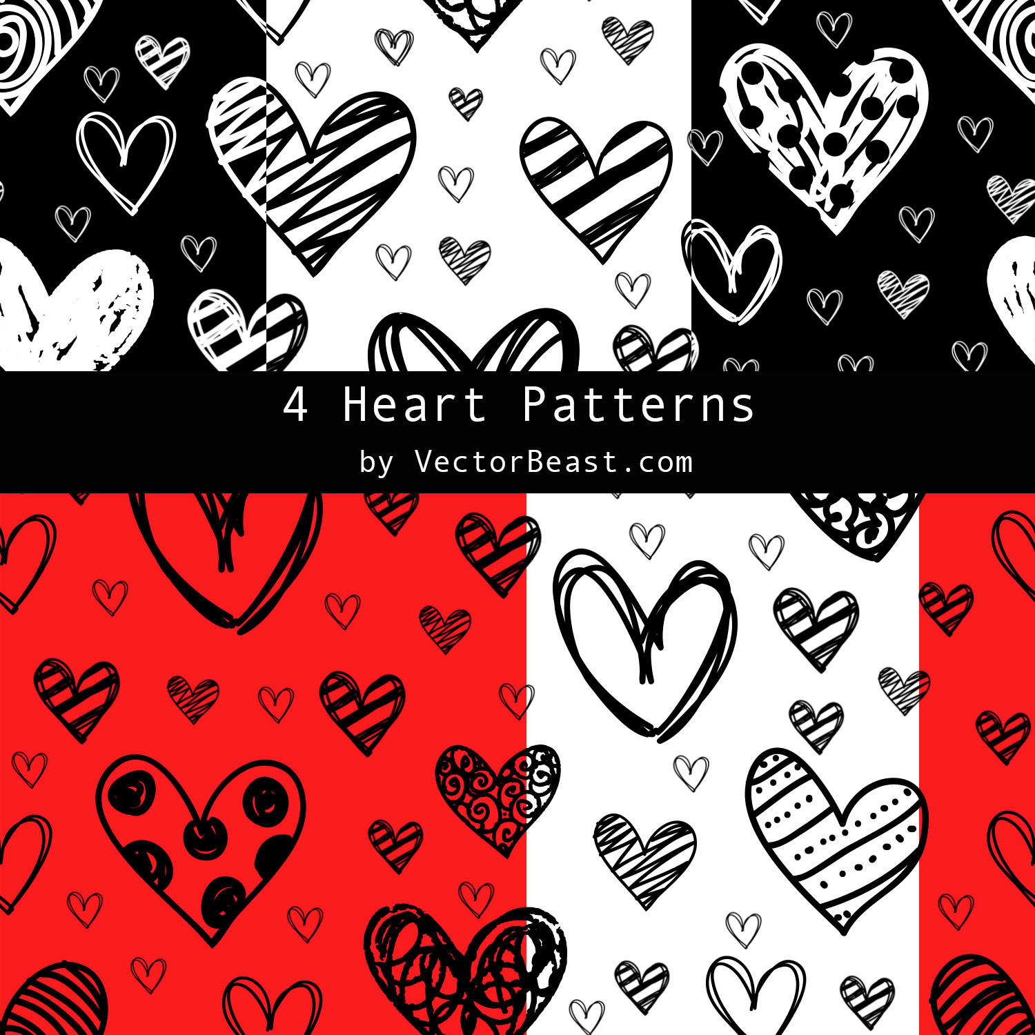 4 Heart Patterns