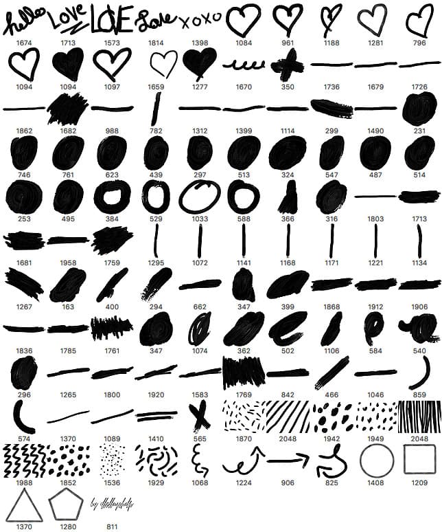 112 Acrylic Paint Photoshop Brushes - Schematic