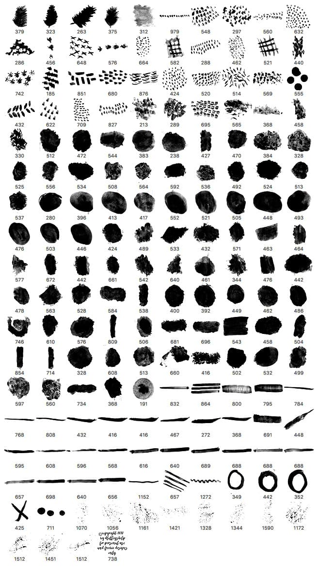 173 Watercolor Hand Painted PS Brushes - Schematic