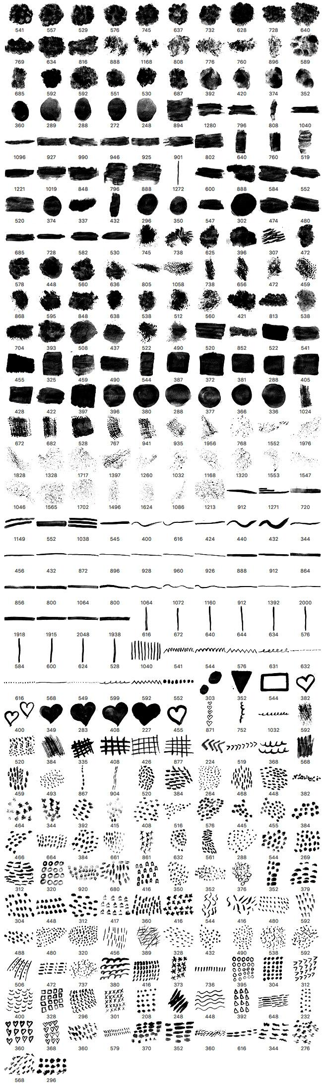 300 + Watercolor Brushes - Schematic
