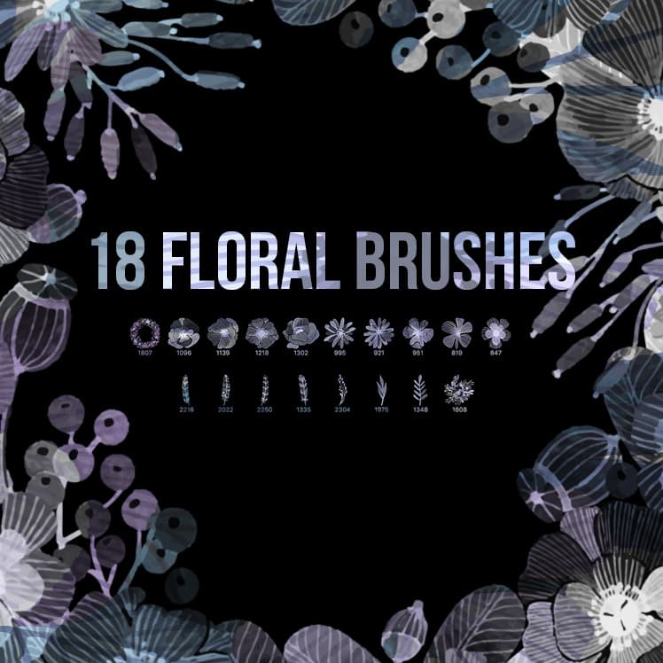 18 Floral PS Brushes