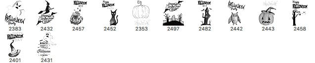 12 Halloween Symbols - Schematic