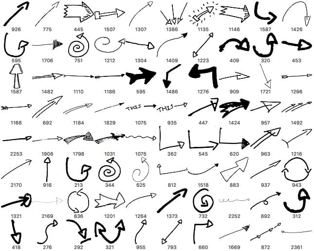 80 Hand Drawn Arrows PS Brushes - Schematic