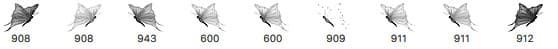 9 Free Butterfly PS Brushes - Schematic