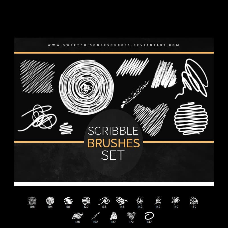 Scribble Brushes for Adobe Photoshop