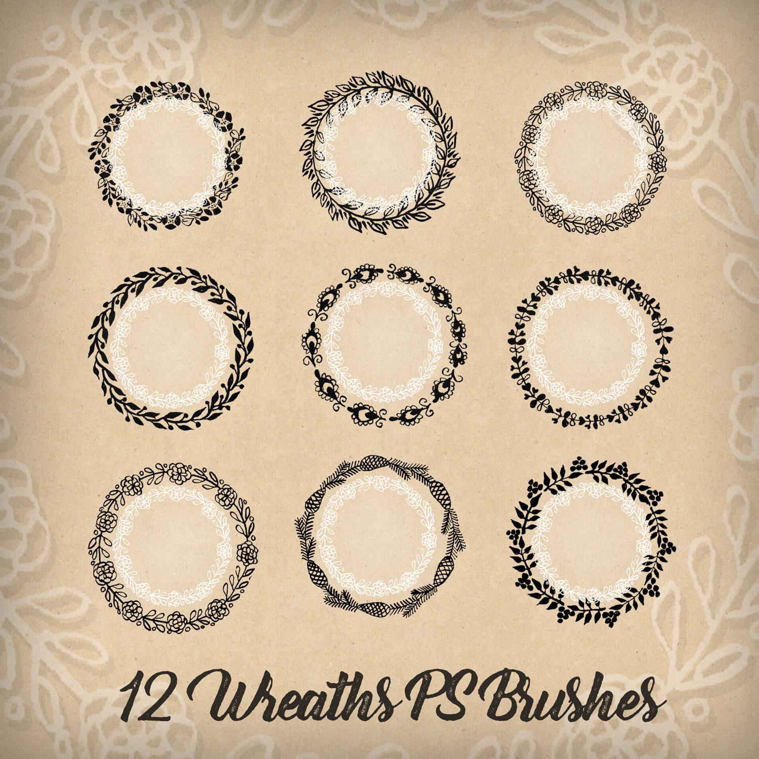 12 Wreaths Free PS Brushes