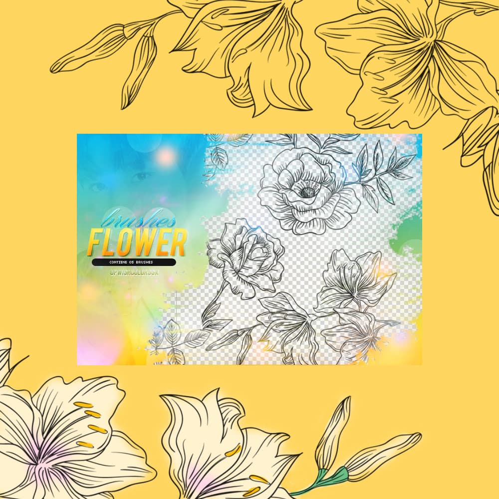 Outline Flowers Brushes