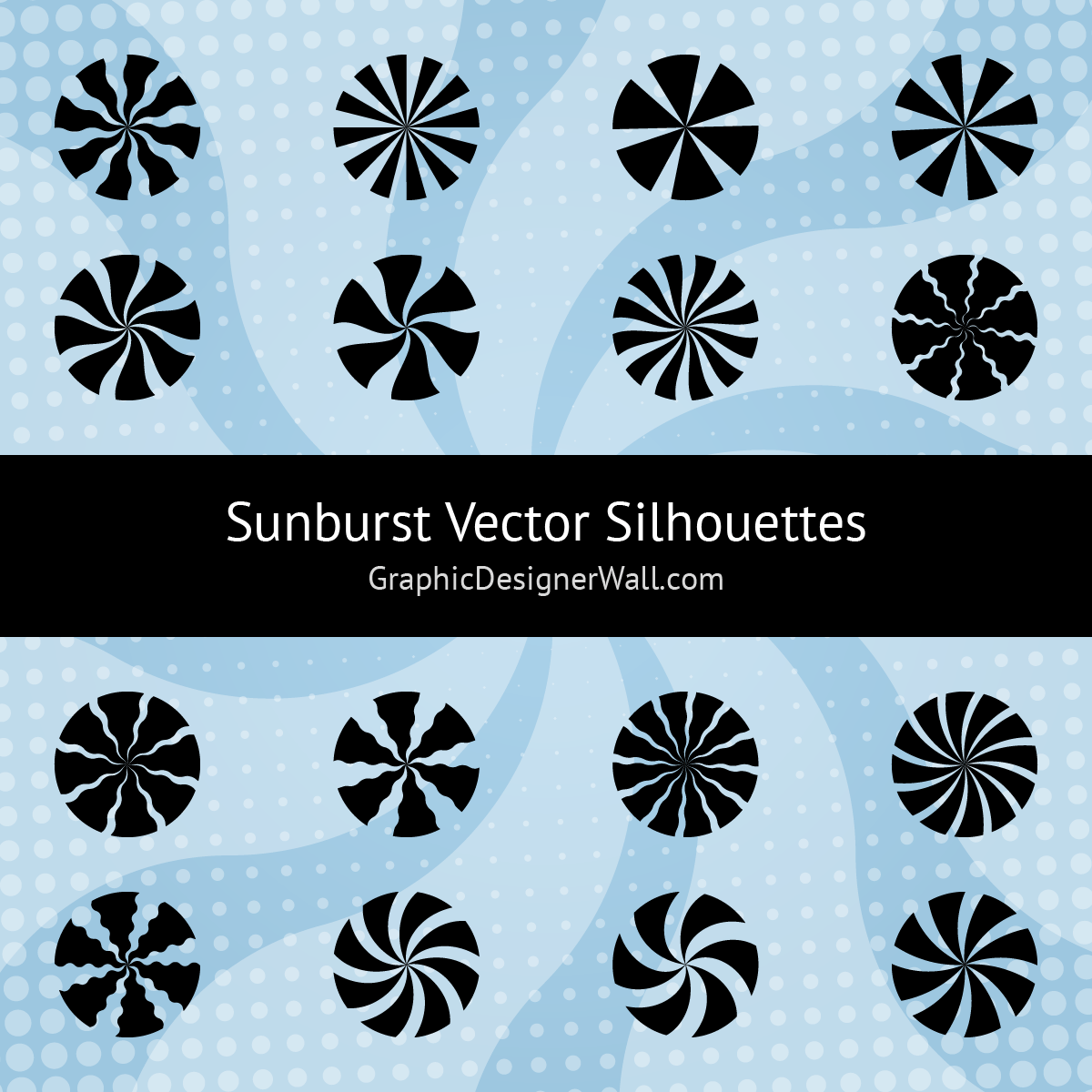 Sunburst Vector Silhouettes