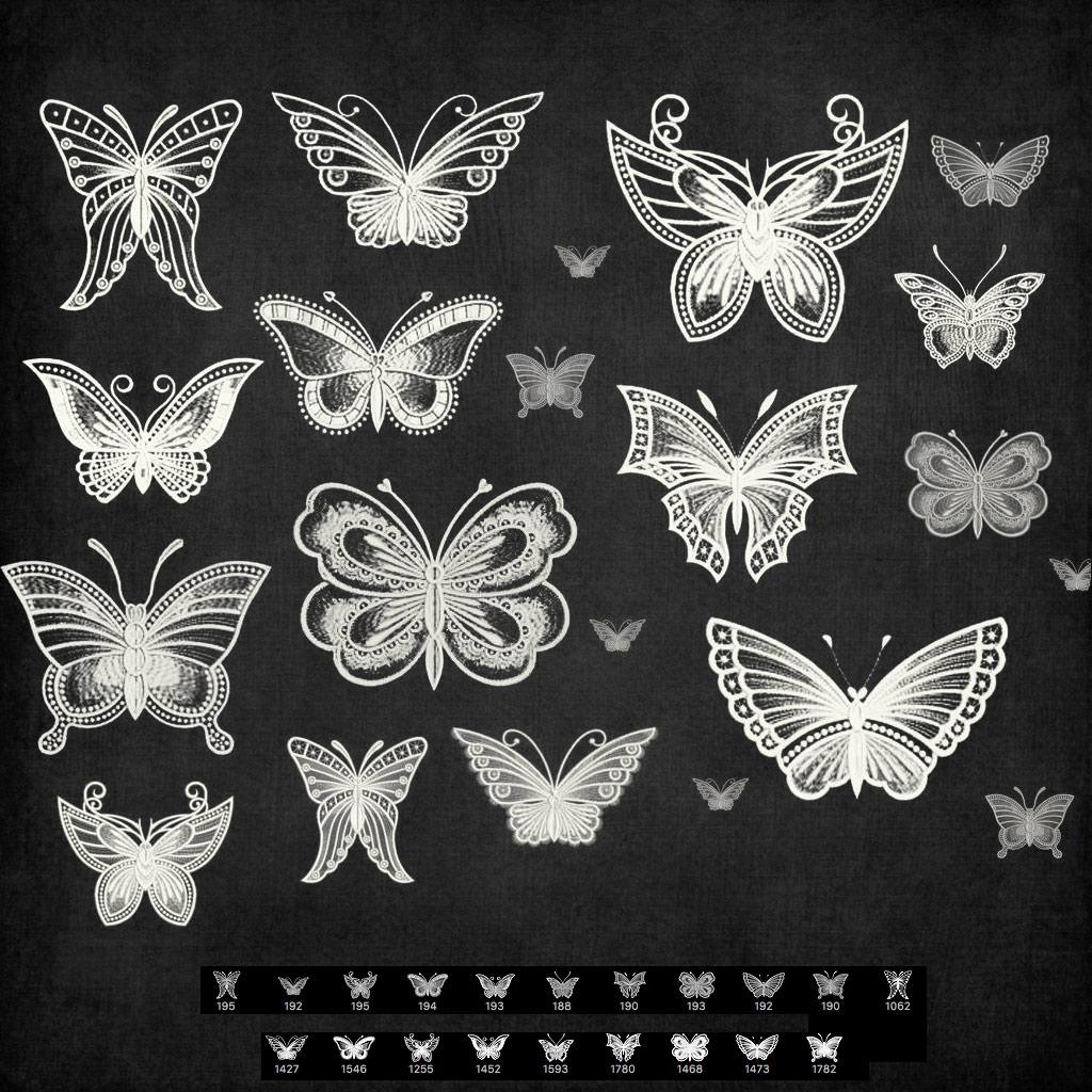 Lace Butterfly Brushes