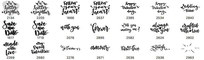 Valentine Calligraphy Brushes - Schematic