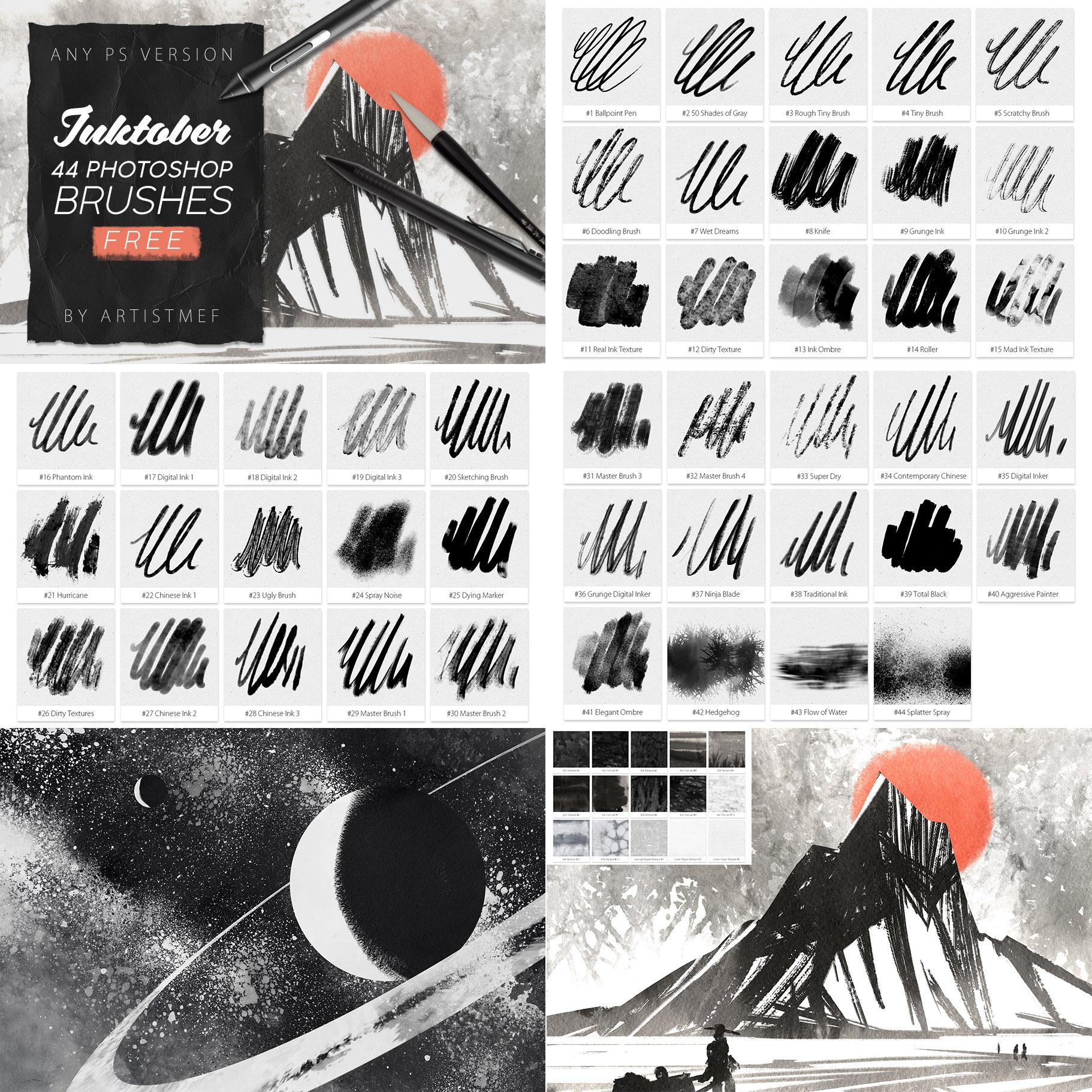 44 Ink Photoshop Brushes