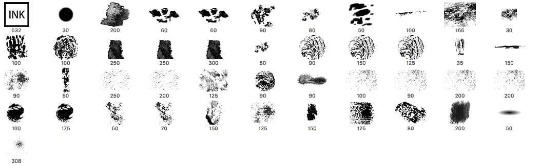 44 Ink Photoshop Brushes - Schematic