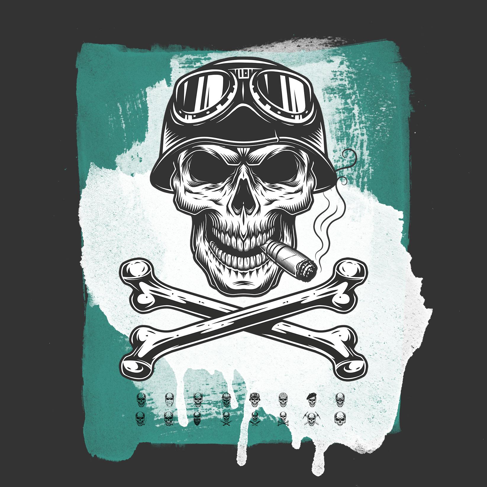 16 Skull Brushes