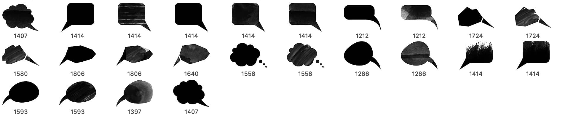 24 Grunge Speech Bubbles - Schematic