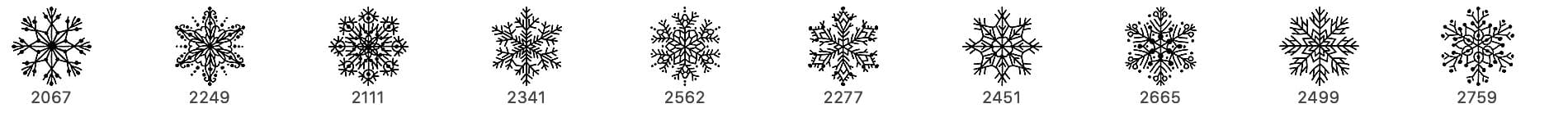 10 Snowflake Brushes - Schematic