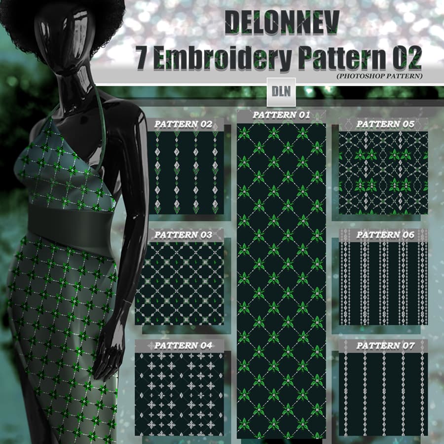 Delonnev 7 Embroidery Pattern 02