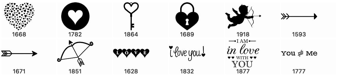 12 Valentines Day Brushes - Schematic