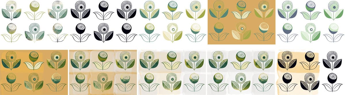 10 Floral Patterns - Schematic