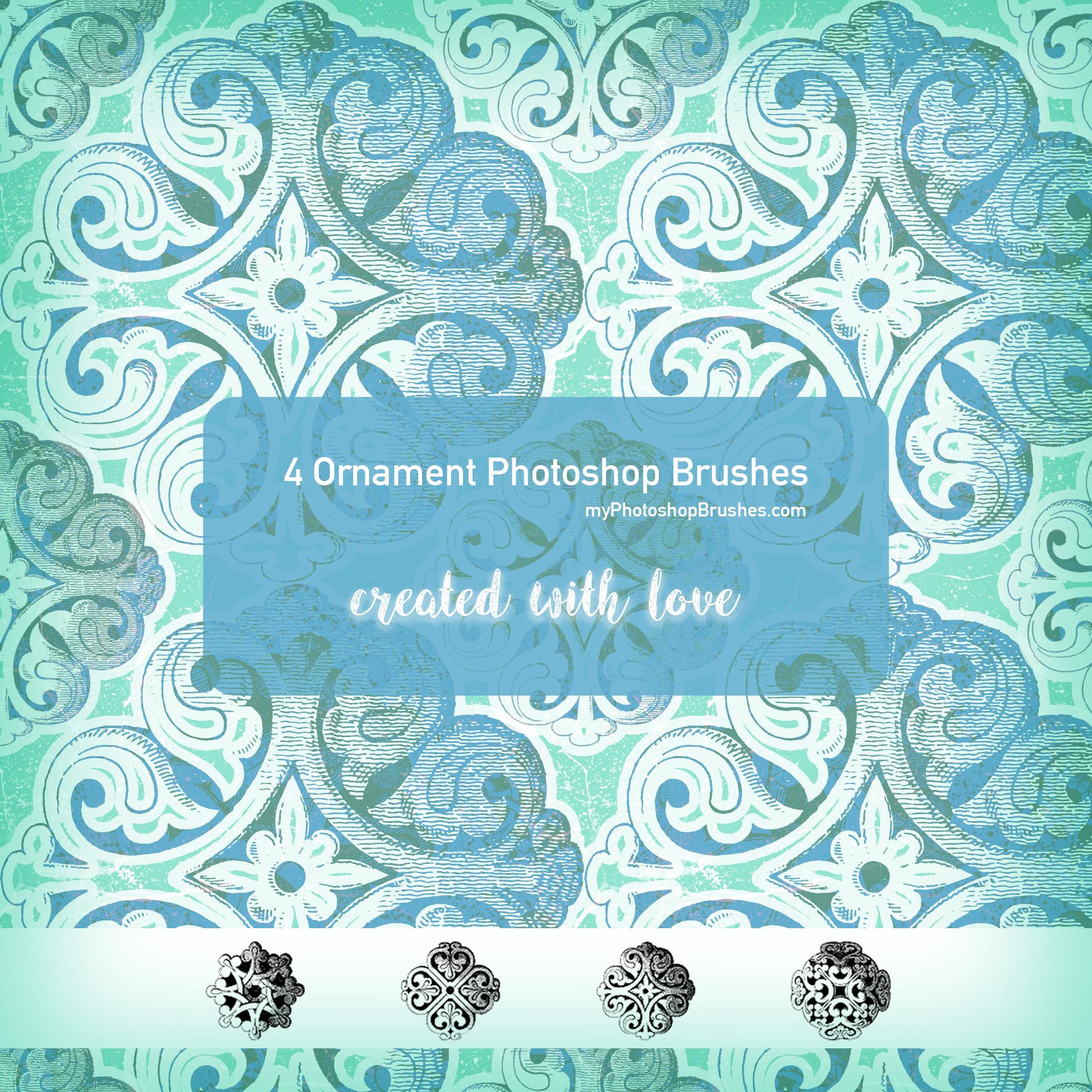 4 Ornament Photoshop Brushes