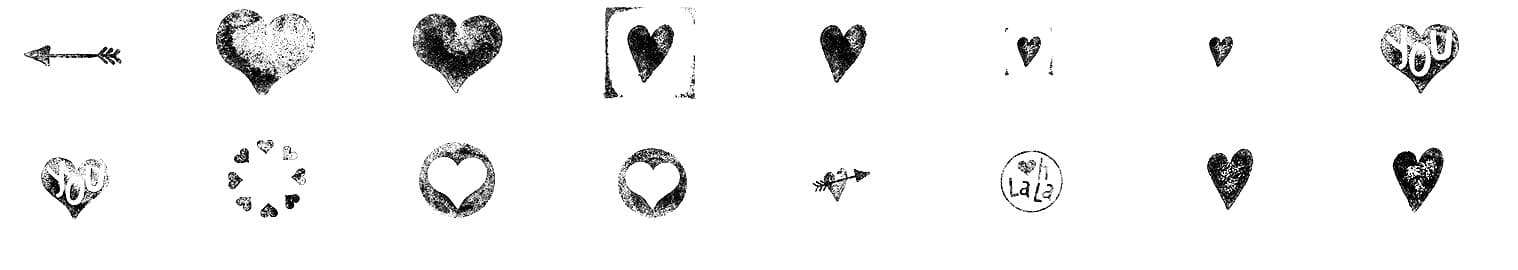 16 Free Heart Bruhes - Schematic